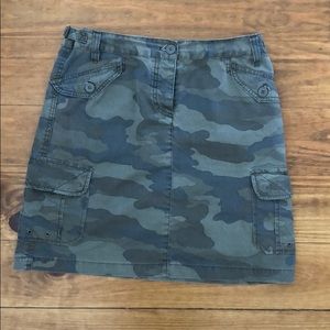 Camo Print Chino Skirt